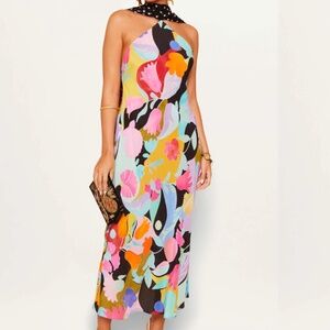 Rixo Hayley Silk Midi Dress
